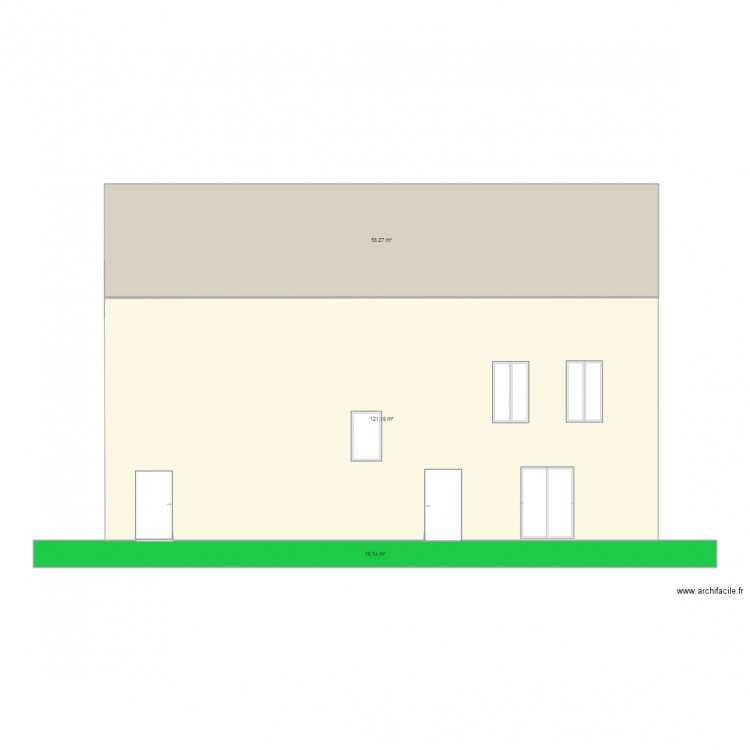 Grange Facade 2. Plan de 0 pièce et 0 m2