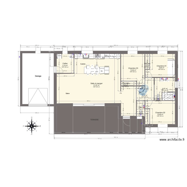 Maison Porcellone avec garage Cuisine LEROYMERLIN Sanitaires et Point Eau. Plan de 0 pièce et 0 m2