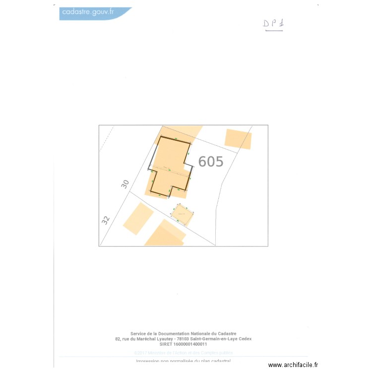 Plan de Masse. Plan de 2 pièces et 106 m2