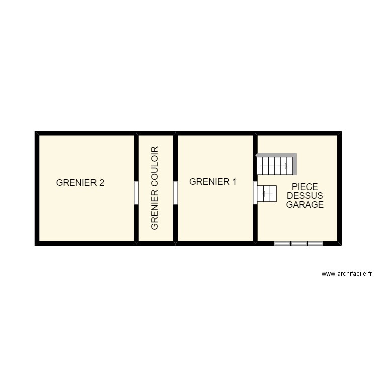 1ER EVEILLEAU. Plan de 4 pièces et 22 m2