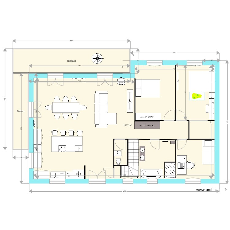 RDC. Plan de 0 pièce et 0 m2