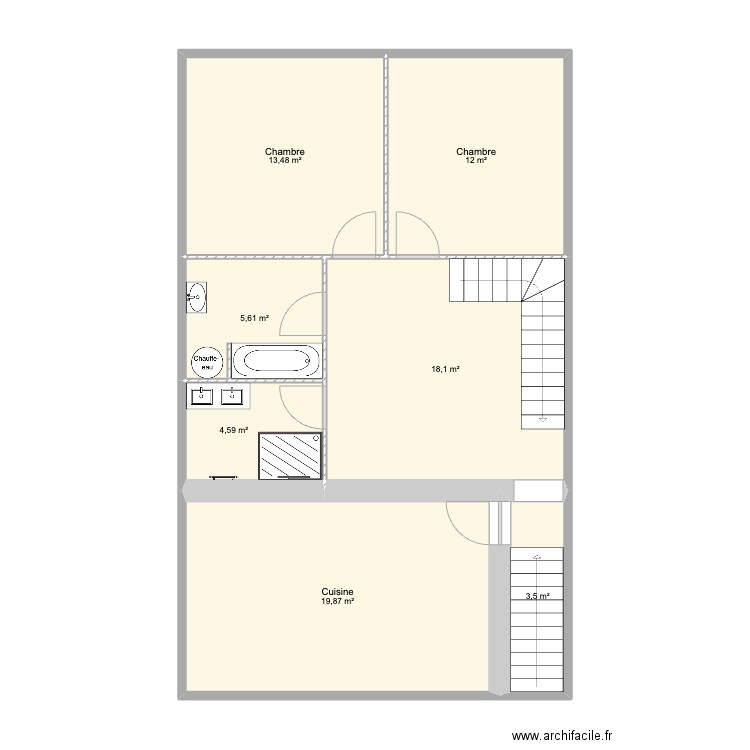 justine lequere sdb 2. Plan de 7 pièces et 77 m2