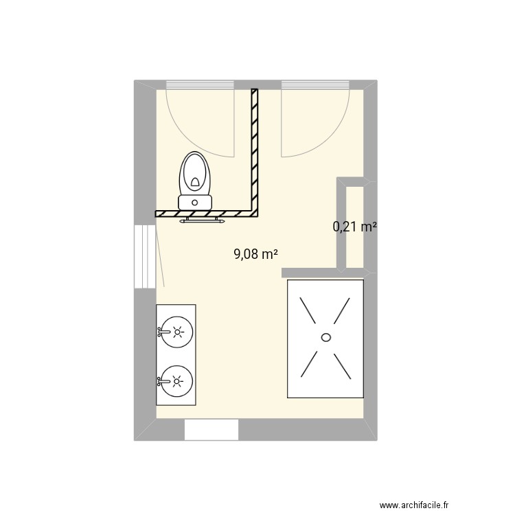 Sdb ht. Plan de 0 pièce et 0 m2