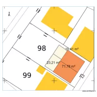 plan de masse CHAMBE sur cadastre avant couverture terrasse