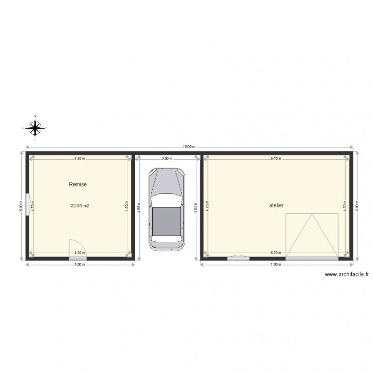 plan garage VUE DESSUS. Plan de 0 pièce et 0 m2