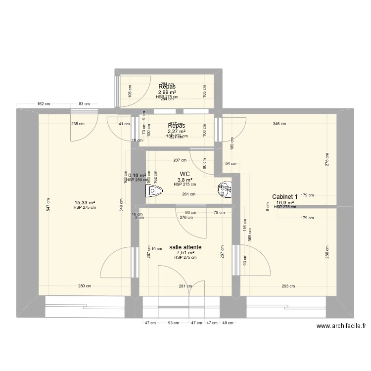 cabinet vide modifié bis. Plan de 0 pièce et 0 m2