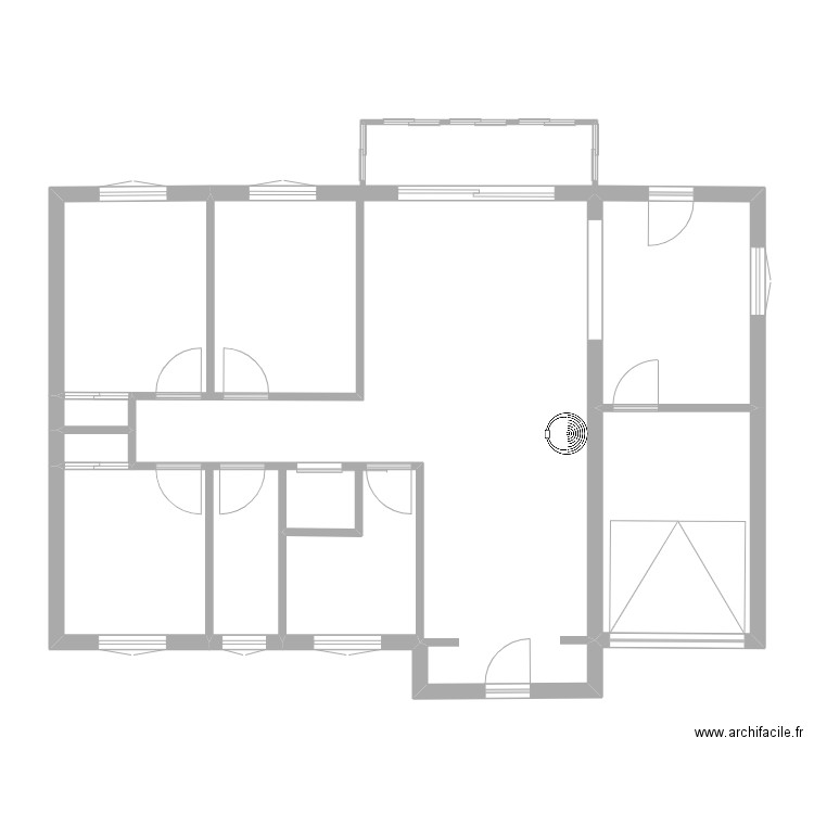 BOUREAU. Plan de 6 pièces et 91 m2