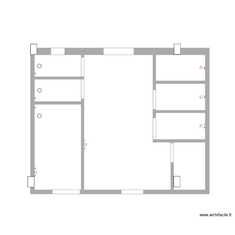 Douches comm hommes. Plan de 