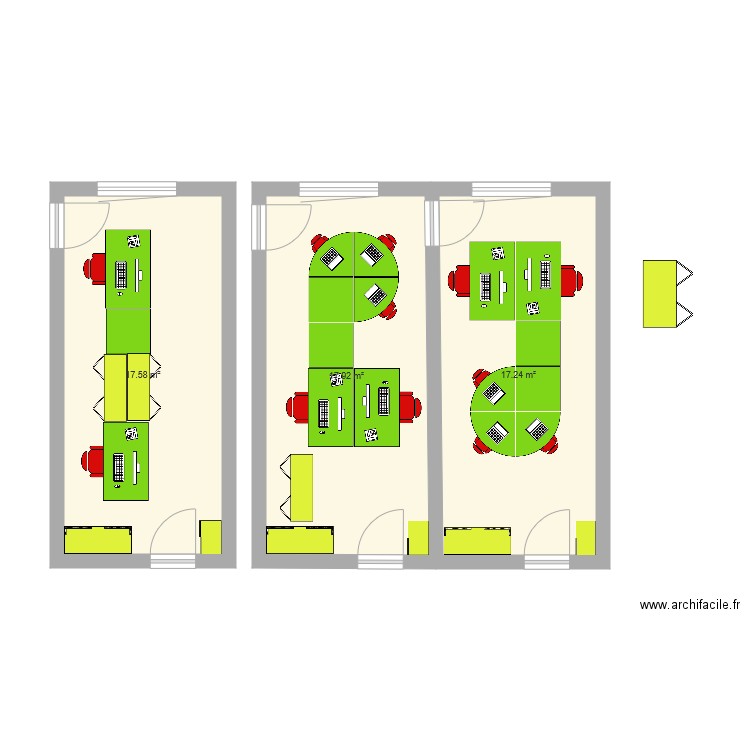 BUREAU 3. Plan de 0 pièce et 0 m2