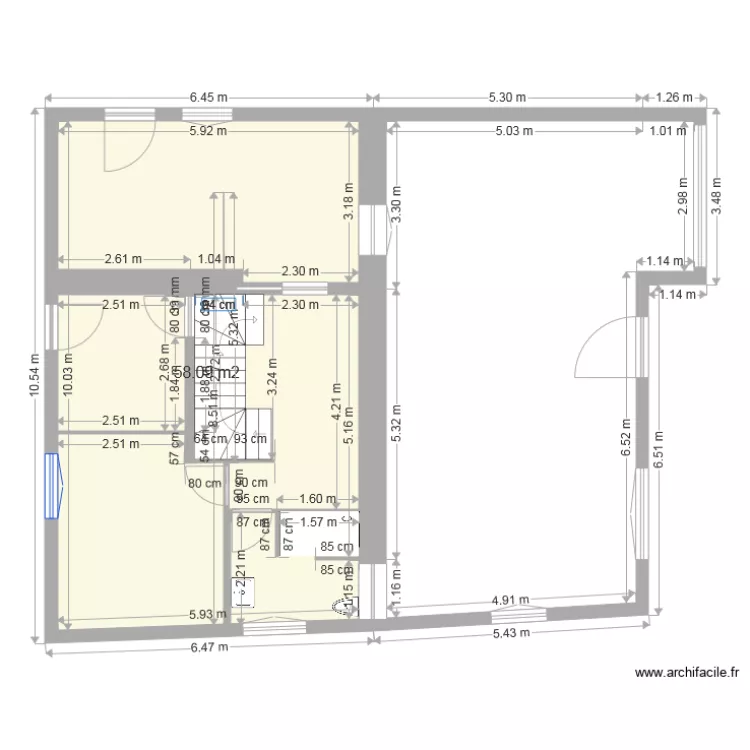 maison rdc 7 escalier 1m. Plan de 