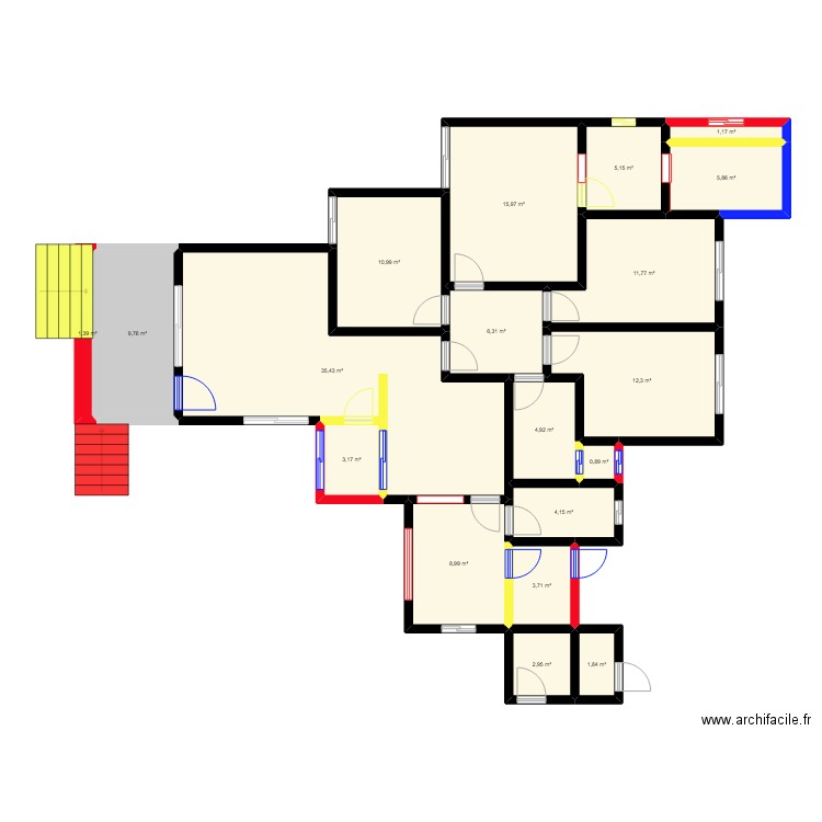 AIME HOUSE 2. Plan de 19 pièces et 147 m2