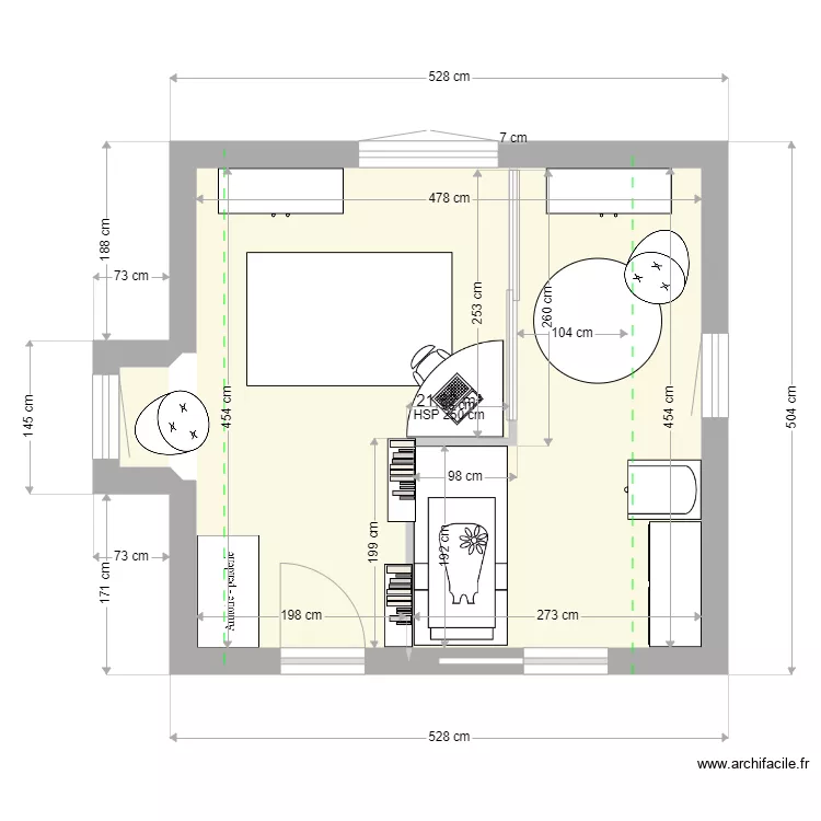 chambre Julia BB. Plan de 