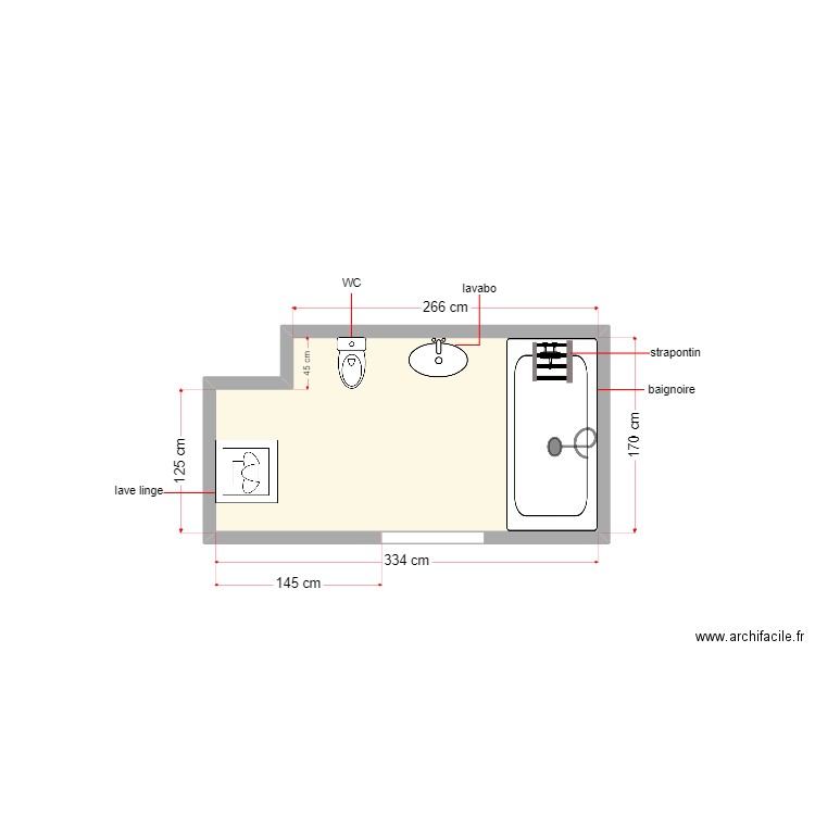 plan existant dossier 4571. Plan de 1 pièce et 5 m2