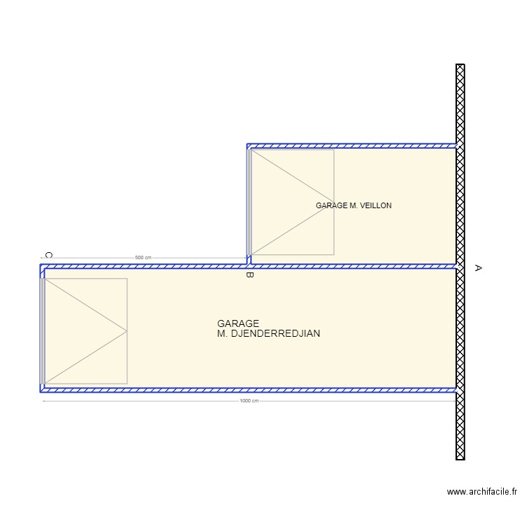 Parking veillon djenderedjian. Plan de 2 pièces et 43 m2