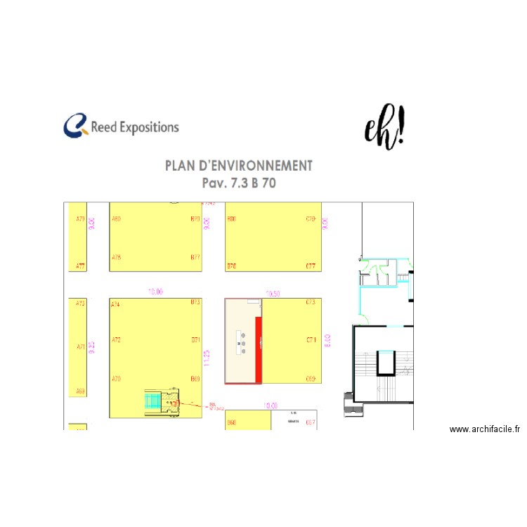 Plan Salon Equiphotel 2022 . Plan de 1 pièce et 37 m2