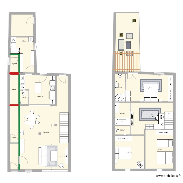 51 R CHATEAU. Plan de 15 pièces et 175 m2