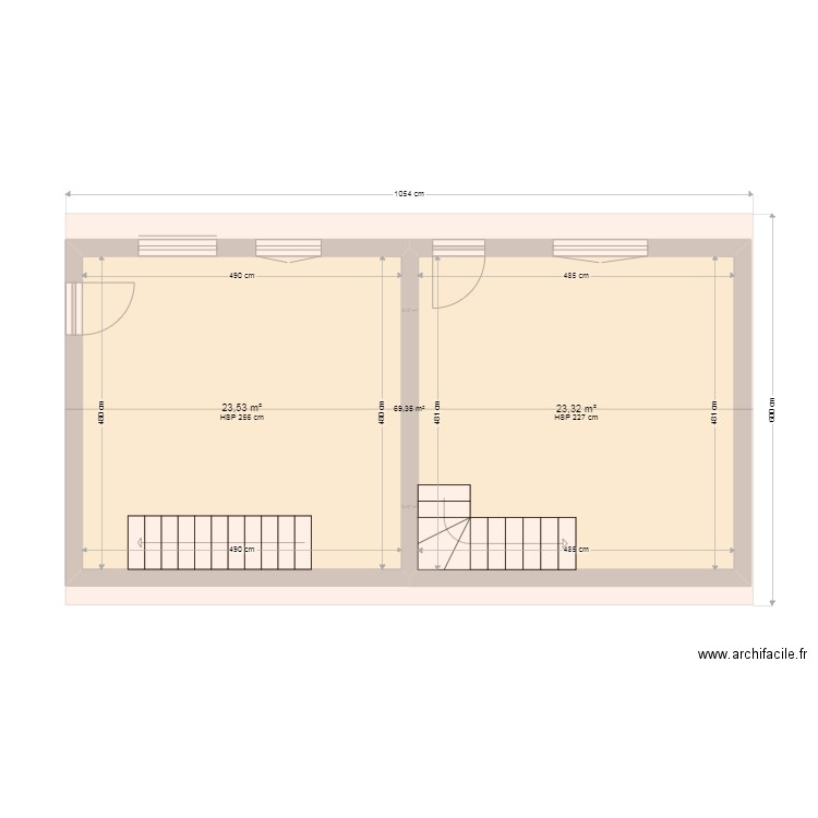 maison Luc sur mer. Plan de 2 pièces et 47 m2