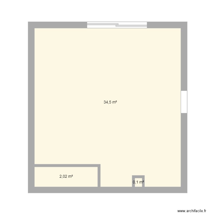 Suite parental. Plan de 3 pièces et 37 m2