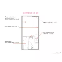 CHAMBRES  GRIS FONCE GRIS CLAIR ET ORANGE