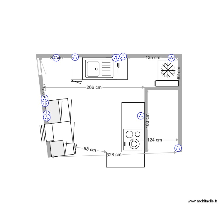 CUISINE LOC ANDREO. Plan de 0 pièce et 0 m2