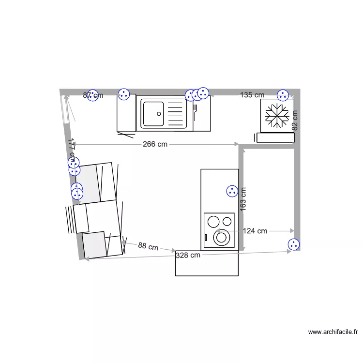 CUISINE LOC ANDREO. Plan de 