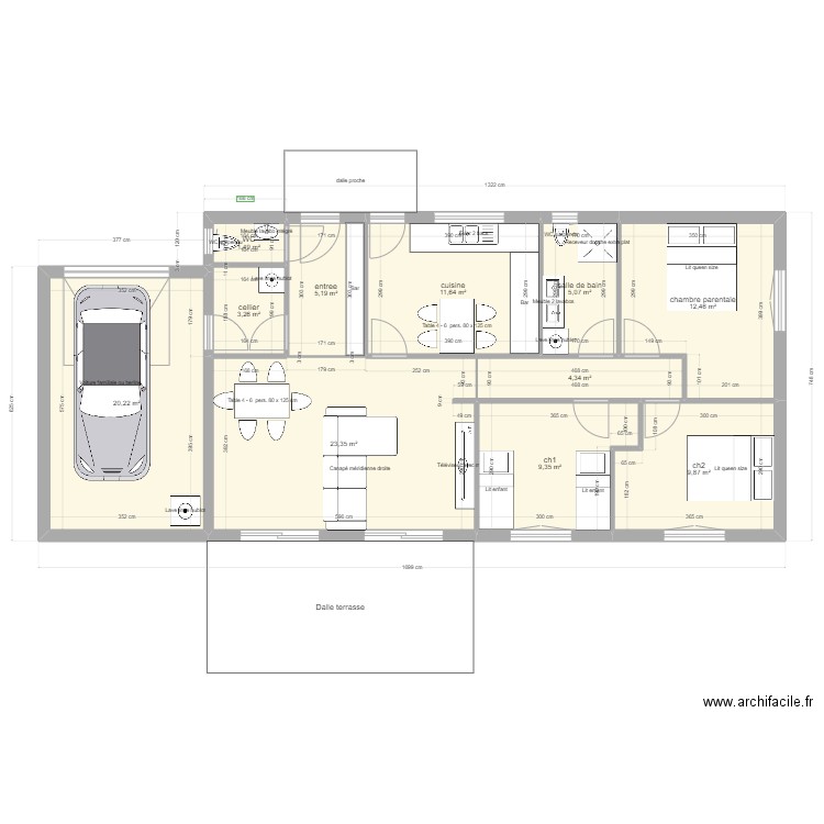 ev 85m2 meublév. Plan de 11 pièces et 106 m2