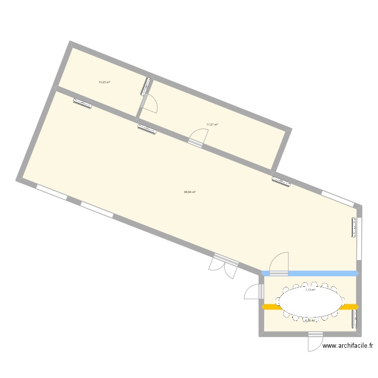 ONATi - Exploitation (base-wall). Plan de 5 pièces et 128 m2