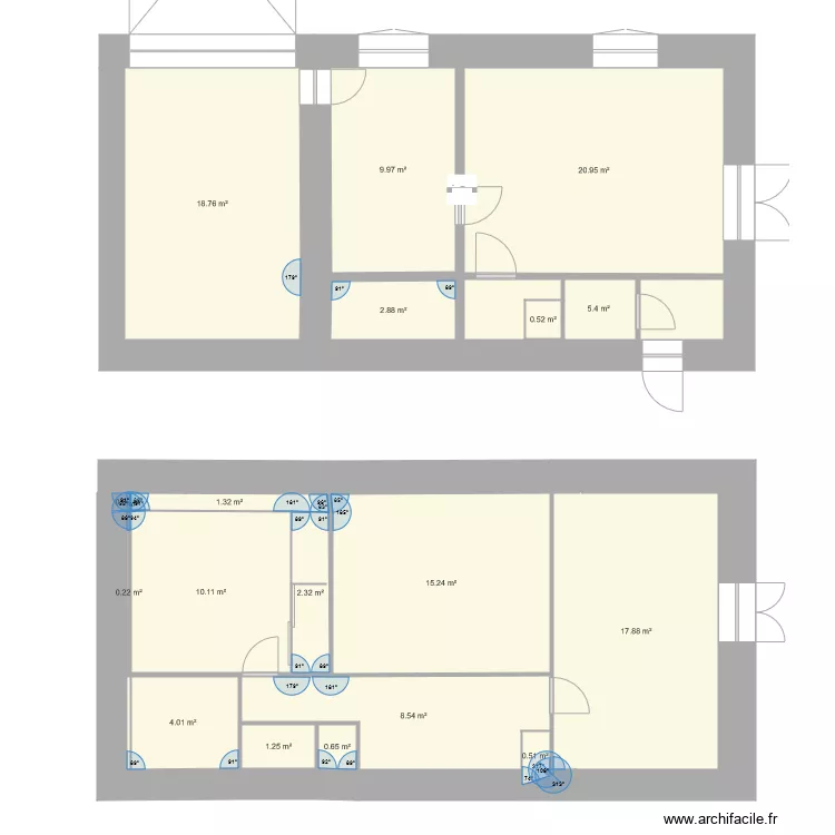 Maison amis etat initial. Plan de 