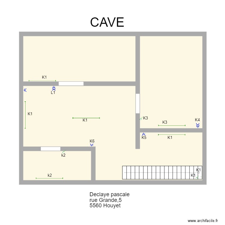 cave pascale. Plan de 4 pièces et 89 m2