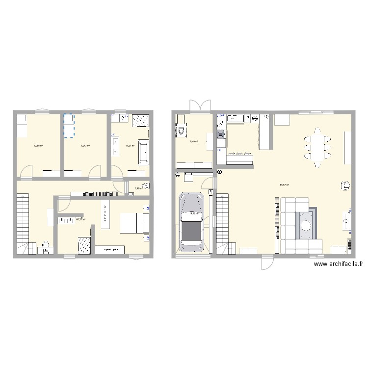Maison Pléneuf. Plan de 8 pièces et 187 m2