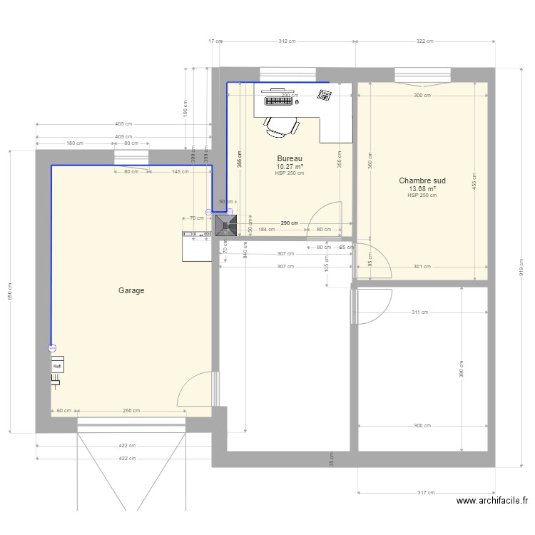 Garage et bureau. Plan de 0 pièce et 0 m2