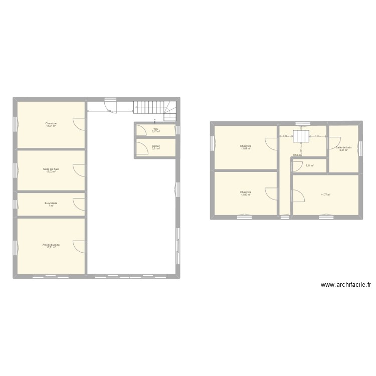 laval 3. Plan de 12 pièces et 109 m2