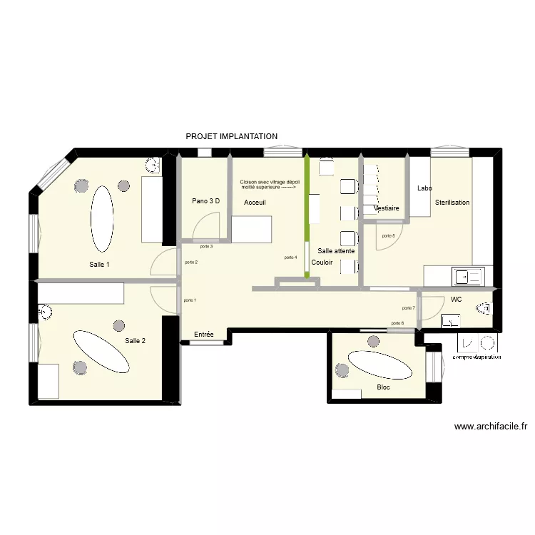 CABINET IMPLANTATION 2eme option. Plan de 