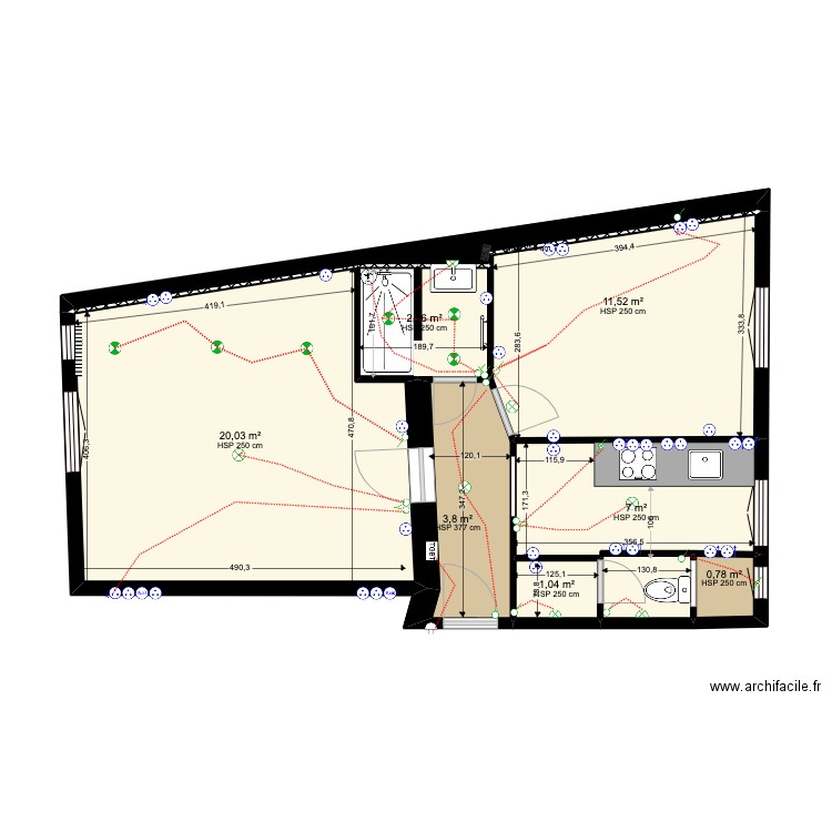 CARRE proget. Plan de 0 pièce et 0 m2