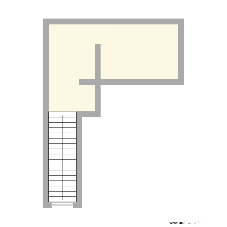 Implantation Chapelle 3. Plan de 1 pièce et 23 m2