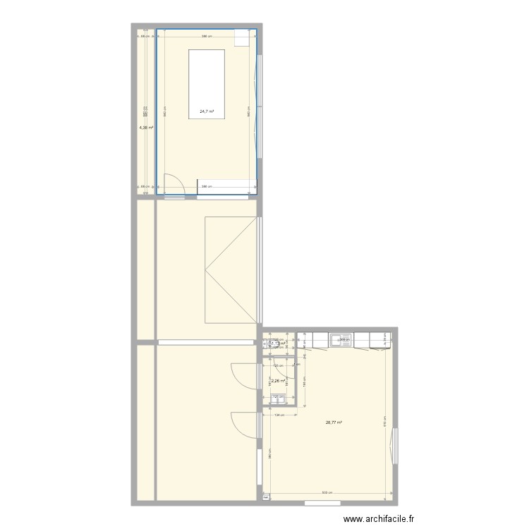 Plan Damax bureau et hall cote. Plan de 9 pièces et 113 m2