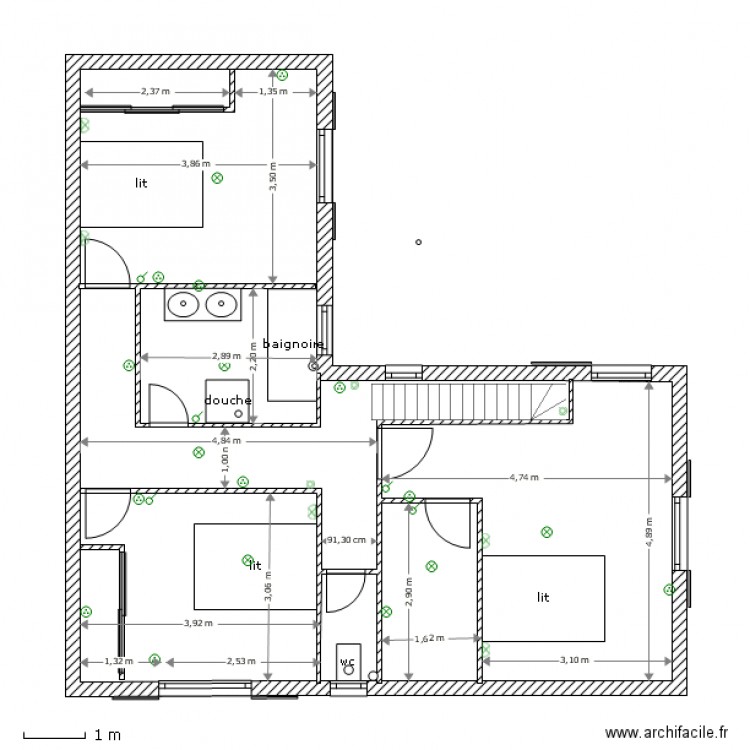 1 etage projet. Plan de 0 pièce et 0 m2