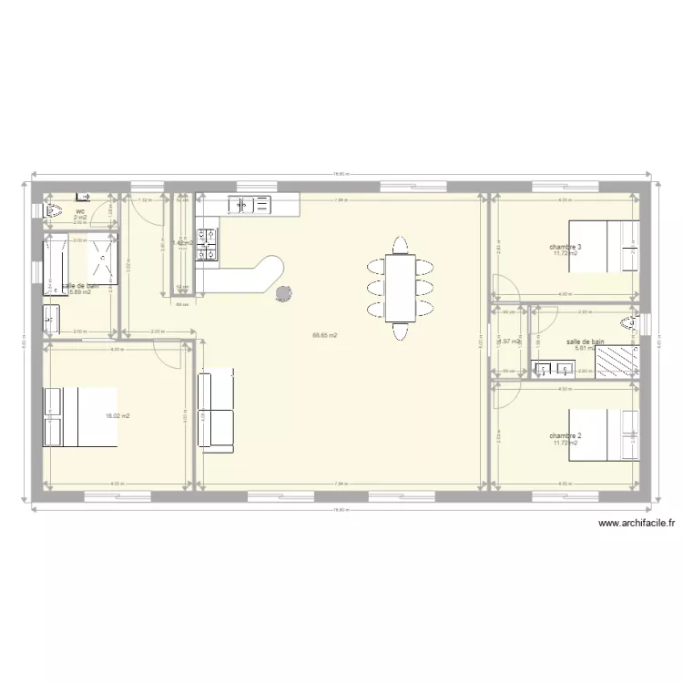 maison bois. Plan de 