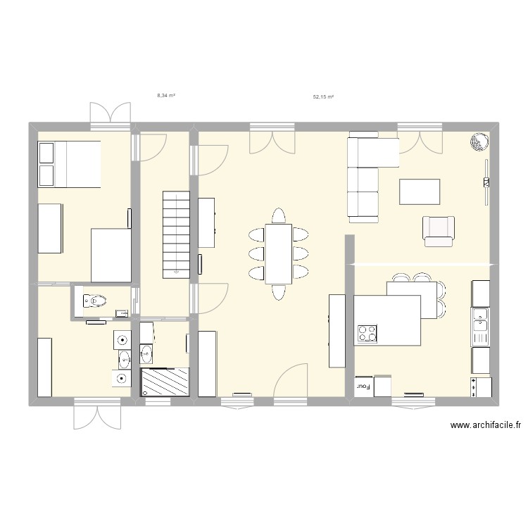 Maison. Plan de 7 pièces et 102 m2