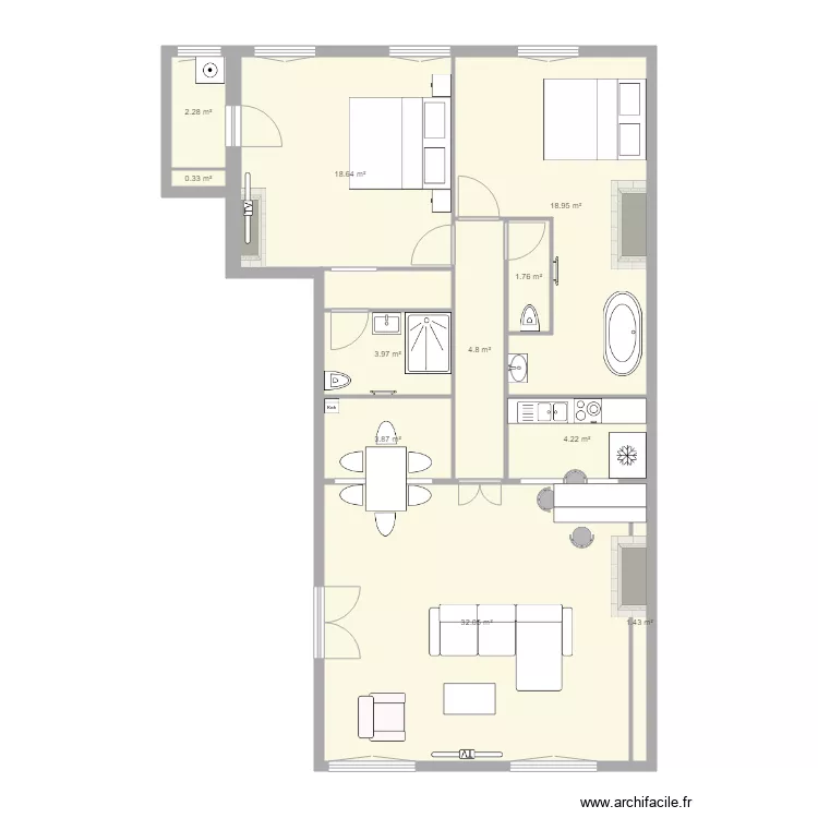 logement Alexis meuble. Plan de 
