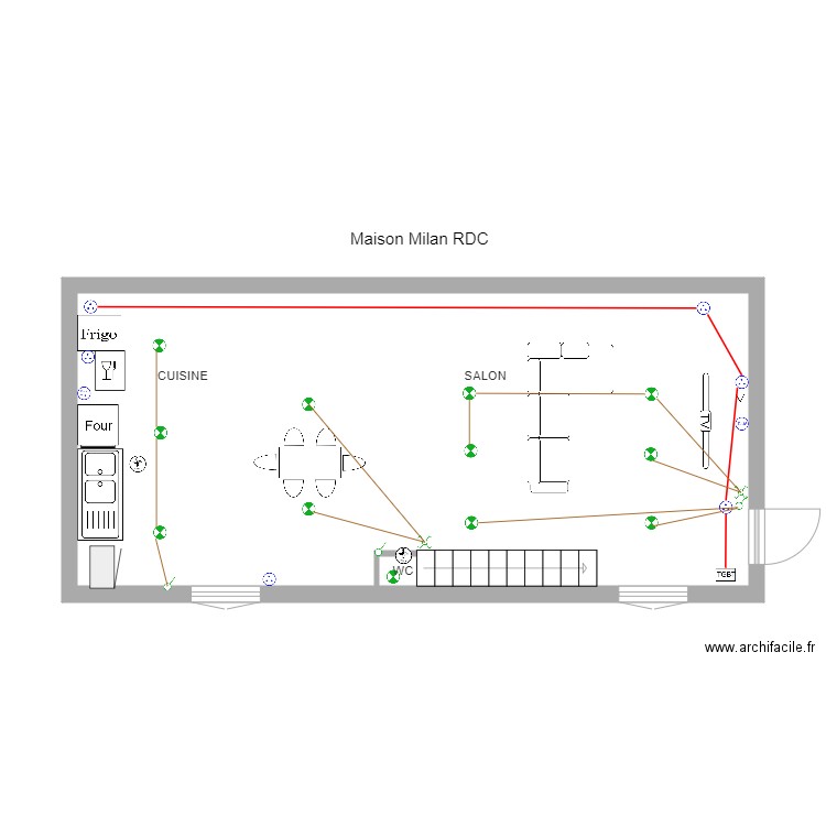 Maison Milan RDC  Salon et Cuisine. Plan de 0 pièce et 0 m2