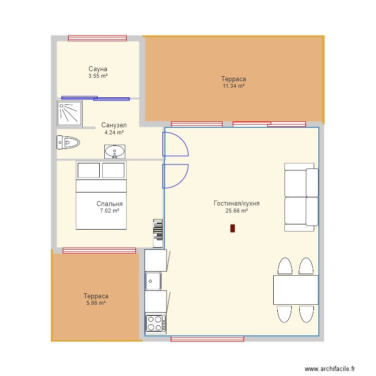 Dmitrov 3m sauna. Plan de 0 pièce et 0 m2