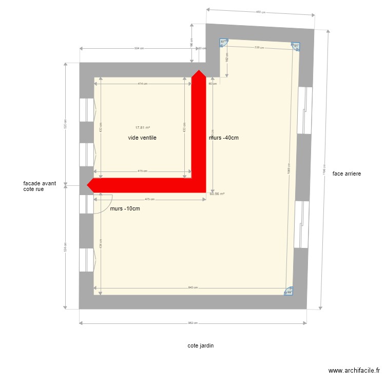 rez de chausse stoumont. Plan de 2 pièces et 79 m2