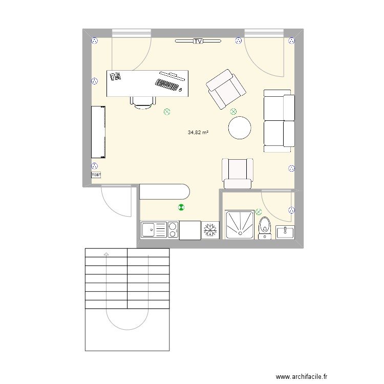 Bureau Frégate. Plan de 0 pièce et 0 m2