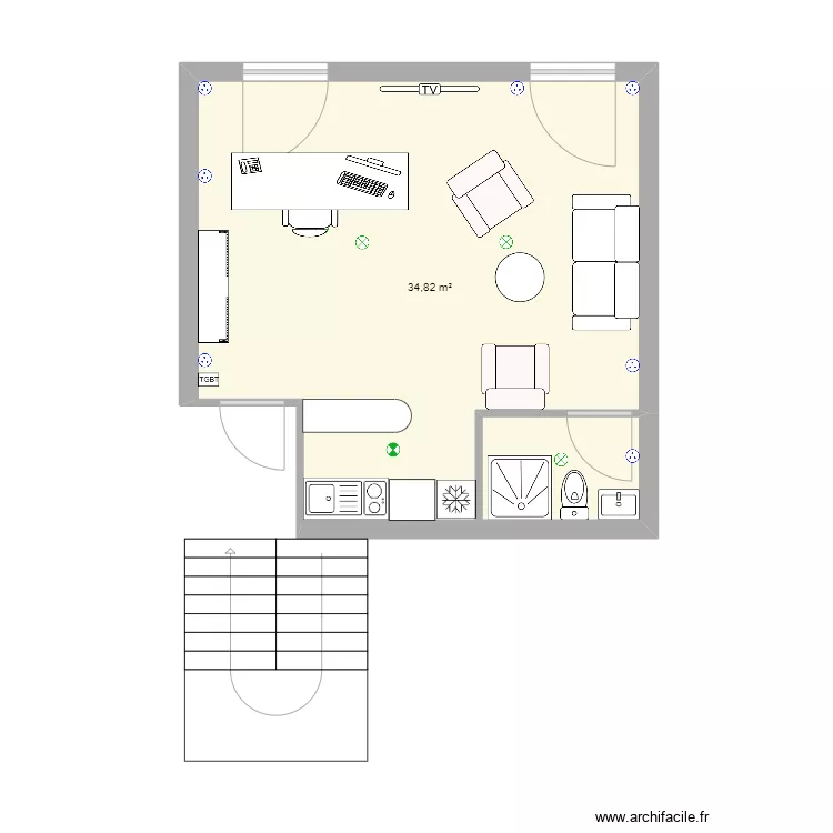 Bureau Fr&eacute;gate. Plan de 