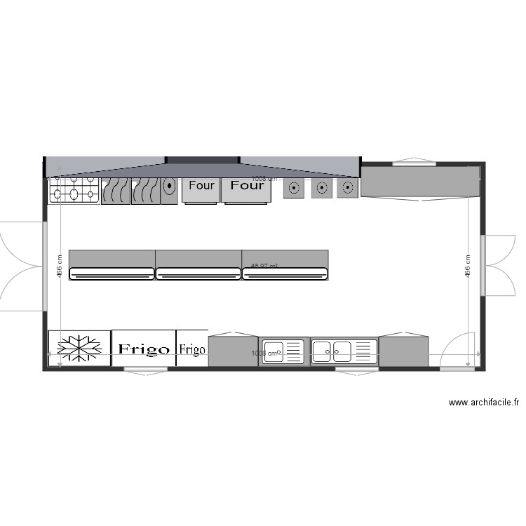 villa barka filali. Plan de 1 pièce et 47 m2