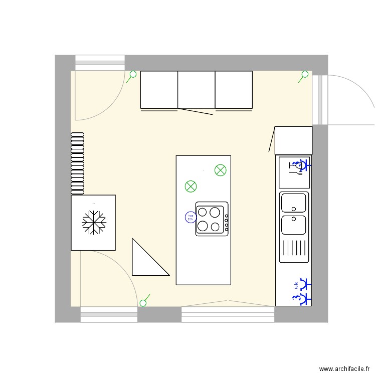 cuisine électicité. Plan de 0 pièce et 0 m2