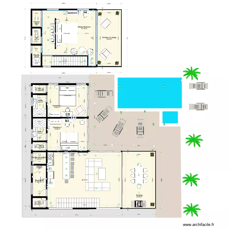 Ilha do Guajiru Maison 2 Niveaux. Plan de 