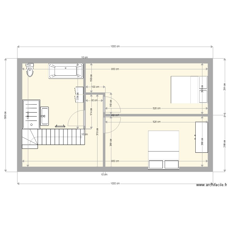 etage version 2. Plan de 0 pièce et 0 m2