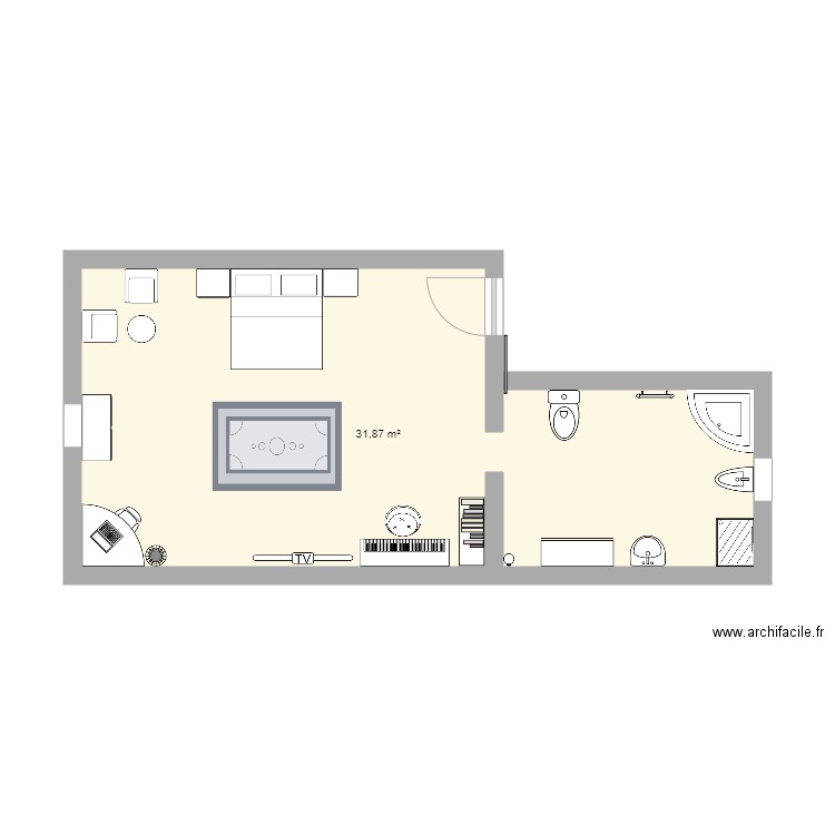 ch1. Plan de 1 pièce et 32 m2